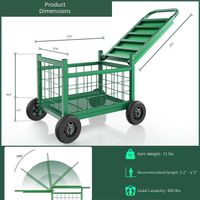 Tabouret de jardin roulant avec roulettes, siège chariot mobile multifonctionnel