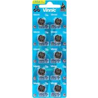 Pile alcaline vinnic g10 / ag10 / 189 / lr1130 / lr54 10 pièces.