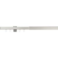 Vorhangschiene ausziehbar Gardinenschiene innenlauf, Gardinenstange, Innenlaufschiene, Deckenmontage, modern, 1-Lauf - Edelstahl-Optik - 160-280 cm