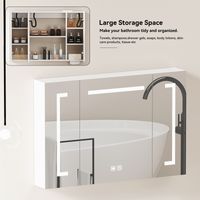 Armoire à miroirs LED élégante de 90 cm,Armoire de randonnée – Armoire à miroirs avec espace de rangement pour la salle de bain,le salon et la chambre
