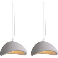 Modern Style Indoor Pendant Light, Ø40 cm – Grey – E27 Bulb– 150 cm Adjustable Cord Length – 2PCS