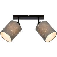 Vintage Spotlampe 2xE27 28,5 cm in grau und schwarz