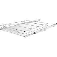 Mophorn Organizador Extraíble Debajo del Fregadero 432x533x63,5 mm Cesta Deslizante 1 Nivel de Acero Cromado Cajón Deslizante Carga de 13 kg Deslizamiento Suave para Organización del Baño Cocina