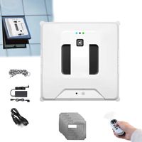 Robot Lave-vitres électrique, Aspiration 3000 Pa, Robot Lave-vitres sans Fil avec télécommande et Corde de sécurité, pour fenêtres intérieures et extérieures