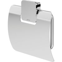 Geesa Toilettenpapierhalter mit Deckel Topaz - Klopapierhalter zum Bohren, chrom