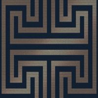 Next METALLIC GREEK KEY Blau Vliestapete 10mx52cm