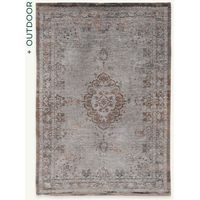 DISEÑO MEDALLÓN - ALFOMBRA MEDALLÓN MUNDO DESVANECIDO - Hecha en Bélgica - Acabado a Mano - Natural Antideslizante - 100% Algodón - Gris Ébano - 170 x 240 CM
