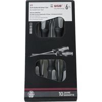 WGB Schraubenzieher Set - Schraubendreher Schlitz Kreuz, S-2 Stahl verchromt - 6-teilig