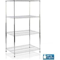 Metallregal Everest Verchromt 4 Böden 90 x 45 x 160 cm