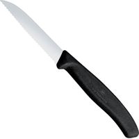 Coltello spelucchino seghettato, lunghezza 80/189 mm - nero