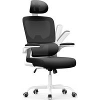 Ergonomic Mesh office chair with lumbar support, Bigzzia High Back Reclining desk chair with reliable Armrests, Swivel Computer Task Chair, Black and white