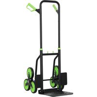 Carrello Portapacchi per Scale 6 Ruote, Pieghevole, Portata 120kg, in Acciaio, per Trasloco, Giardinaggio, Verde
