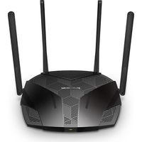 Mercusys AX1800 Dualband-WLAN-6-Router MR70X 802.11ax 1201+574 Mbit/s 10/100/1000 Mbit/s 3 Ethernet-LAN-Anschlüsse (RJ-45) Mesh-Unterstützung: Nein MU-MIMO: Ja Kein mobiles Breitband Antenne