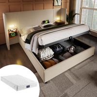 Letto matrimoniale contenitore 160x200 USB beige OKMYHOME