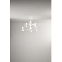 Plafonnier Led Moderne En Métal Blanc Mat, Structure En Aluminium Verni Par Poudrage, Diamètre 70 Cm, 68W, Lumière 3000K - Marque Perenz