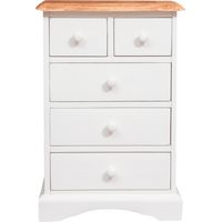 Buffet campagnard en bois massif de tilleul structure antique blanche plan finition naturelle L51xPR30xH74 cm