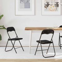 vidaXL Folding Chair 2 pcs Black 48 x 44 x 78 cm Velvet