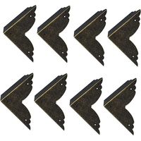 8 pièces Vintage Protecteur Décoratif d'angle en Fer protecteurs d'angle en métal pour Meubles De Protection d'angle De Meuble en Bronze pour Meuble et Boîte en Bois Coffret à Bijoux