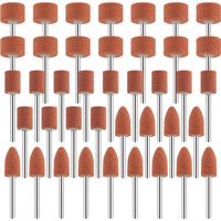 Jeu de 42 Meules en Oxyde d'Aluminium Mèches de Ponçage avec Tige de 1/8" Compatible avec Dremel pour Meulage, Polissage Ébarbage métaux