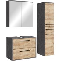 Waschbeckenunterschrank Set Florence 60 x 35 cm – Kastanie Eiche