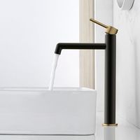 LLAVISAN L157644 OSLO Grifo Monomando de Lavabo Alto Negro Mate Oro - ref: L157644