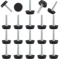 Lot de 20 niveleurs réglables filetés à visser pour meubles, pieds de nivellement M6 pour meubles de patio, pieds de table, chaises et pieds de meubles-Crezuo