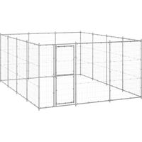 Jaula para caseta de exterior, parque para animales, exterior para perros, acero galvanizado, 14,52 m² 020000408