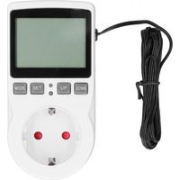 Prise Thermostat Électronique avec Affichage LCD, Boîtier ABS, 16A 3680W, 100-250V 50/60Hz, pour Contrôle de Température