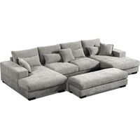 Mega Sofa Cama Chaise Longue Rinconera Kim 368cm, Gris