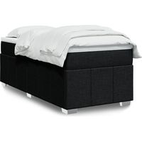 Lit simple - 100x200 cm, Sommier à lattes de lit avec matelas Noir Tissu WFE768312 Maison Chic