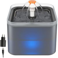 Fuente para gatos, bebedero automático para gatos y perros, fuente de agua ultra silenciosa con filtro de carbón activado y bomba de agua, 2 L, gris