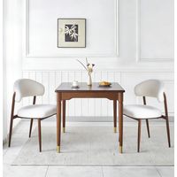 Chaises de Salle à Manger Bouclé : Design Rembourré avec Dossier Galbé et Piètement Métallique Effet Bois