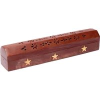 Boite Porte encens en bois motif Etoiles