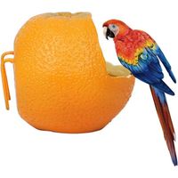 Mangeoire À Oiseaux - Forme D Orange - Accrochable Avec Crochet - Fond Plat Pour Pose Au Sol - En Plastique Résistant - 1 Pièce