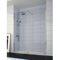 Mampara de Ducha Frontal - 1 Hoja Fija y 1 Puerta Corredera - Cristal de Seguridad de 8 mm - Modelo Volare 2 (155 - 160 cm)