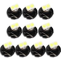 Paquete de 10 bombillas T4.2 de 2 LED, SMD 1210, 20 lm - extremadamente brillantes para salpicaderos de coche, luz blanca de 6500 K