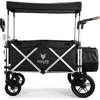 FUXLIFE by FUXTEC carro de mano FX-CTL900 Premium plegable - carro de transporte infantil con toldo - arnés de 5 puntos - carro de mano plegable con bolsa nevera