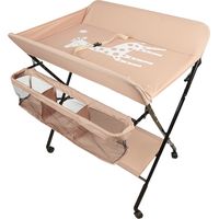 Table à langer pliante avec panier de rangement pour nouveaux-nés – Hauteur réglable 92-98 cm – Tissu Oxford imperméable – Roues universelles silencieuses – Jeobest