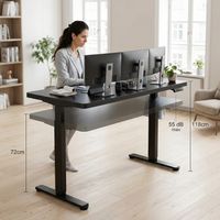 Bureau Assis-Debout Électrique HUANUO ,Plateau Spacieux 160x80 cm (25 mm d'épaisseur), Moteur Sans Balais ,Ergonomique & Montage Facile, Parfait pour Bureau à Domicile