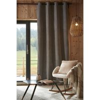 Rideau 140 x 260 cm 100% occultant doublé polaire Bjorn Gris