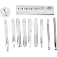 Kit de 11 outils pour rivets et attaches en cuir, poinçons et matrices pour fixation professionnelle