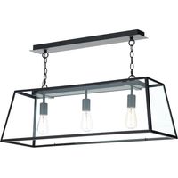 DAR ACADEMY - Luminaire suspendu droit noir, 3x E27