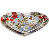Galbiati set 2 piatti cuore Eden Natale porcellana