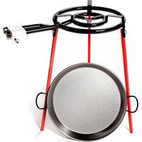 Vaello Carbon Steel Pan 46cm Double Gas Ring Set of 3 Legs