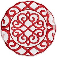 GUZZINI Vassoio Tondo Grande Natalizio Harmonia Melamina D 45,50 Cm Table Decor Bianco Rosso