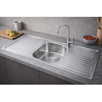 ViandPro Single Bowl Double Drainer Sink - 1200 x 500mm - Satin Finish
