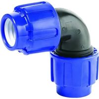 Raccord PP PE 90° pour Tuyaux 25x25 mm en Polypropylène et Polyéthylène – Angle à 90° avec Étanchéité Parfaite, Installation Facile et Résistance aux Intempéries
