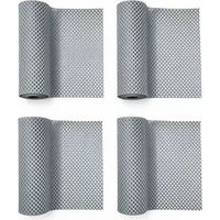 Shelf Liner - Non Adhesive - 30 Cm x 152 Cm - For Kitchen Cabinets Drawers Desks - Light Gray - 4 Pieces