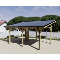 Tettoia Carport THT con impianto Fotovoltaico Wattoit 5kW Monofalda 375X467