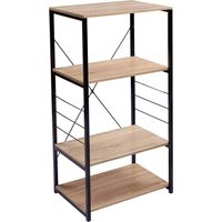 WOLTU Scaffale per Cucina 4 Ripiani Mensola da Cucina Scaffalature 60x40x123.5cm Rovere